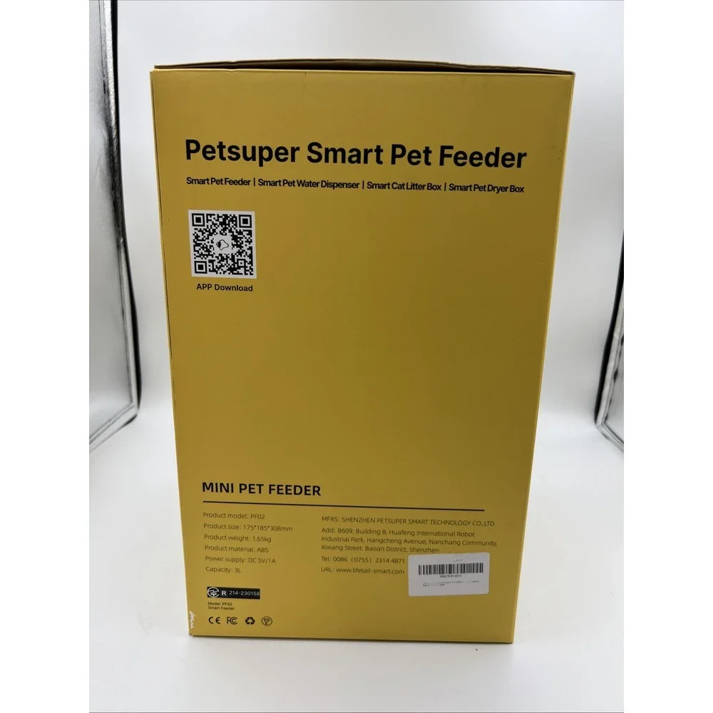 Petsuper Smart Pet Feeder For Dogs & Cats - App Control‎ -New In Box